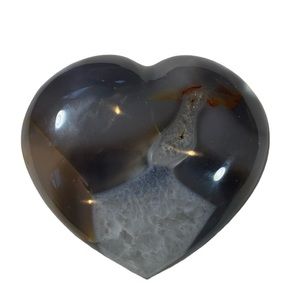 Orca Agate Puffy Heart